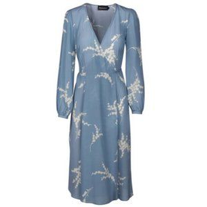Realisation Par Violette Blue Wrap Midi Dress